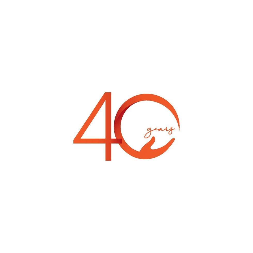 40 Years Anniversary Celebration Number Vector Template Design Illustration Logo Icon