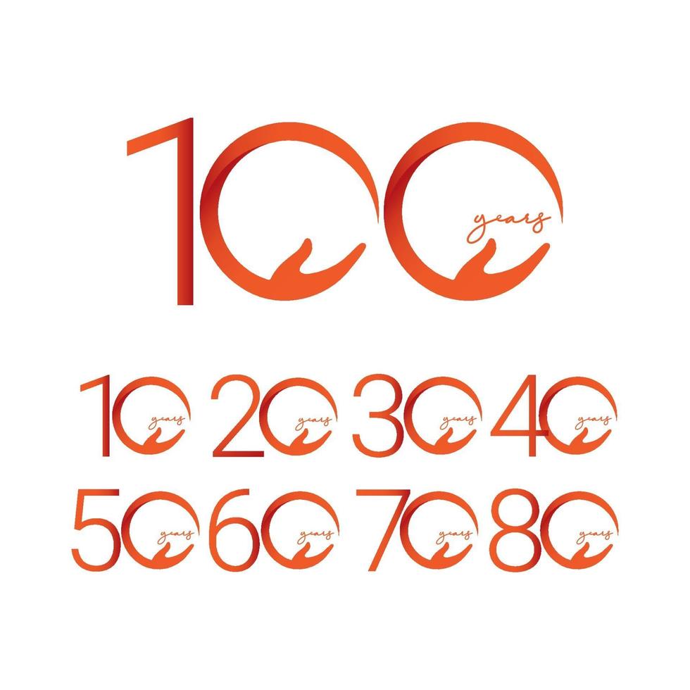 100 Years Anniversary Celebration Number Vector Template Design Illustration Logo Icon