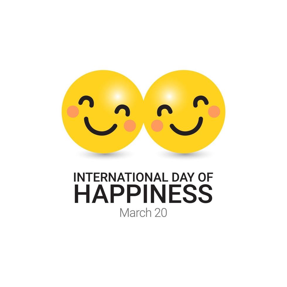 International Day of Happiness Vector Template Design Illustration