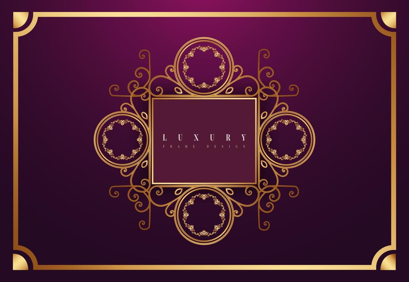 luxury golden rectangle frame vector