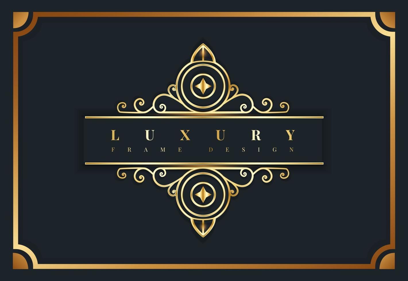 luxury royal golden frame vector