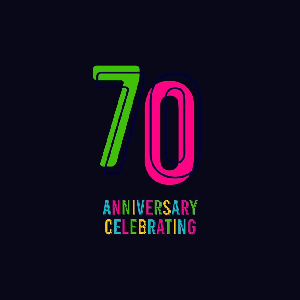 70 Years Anniversary Celebration Vector Template Design Illustration