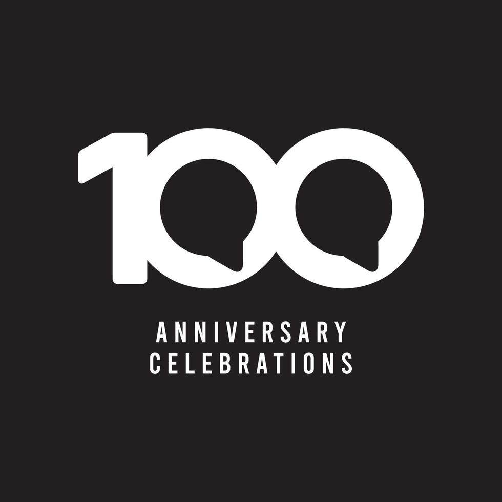 100 Years Anniversary Celebrations Vector Template Design Illustration