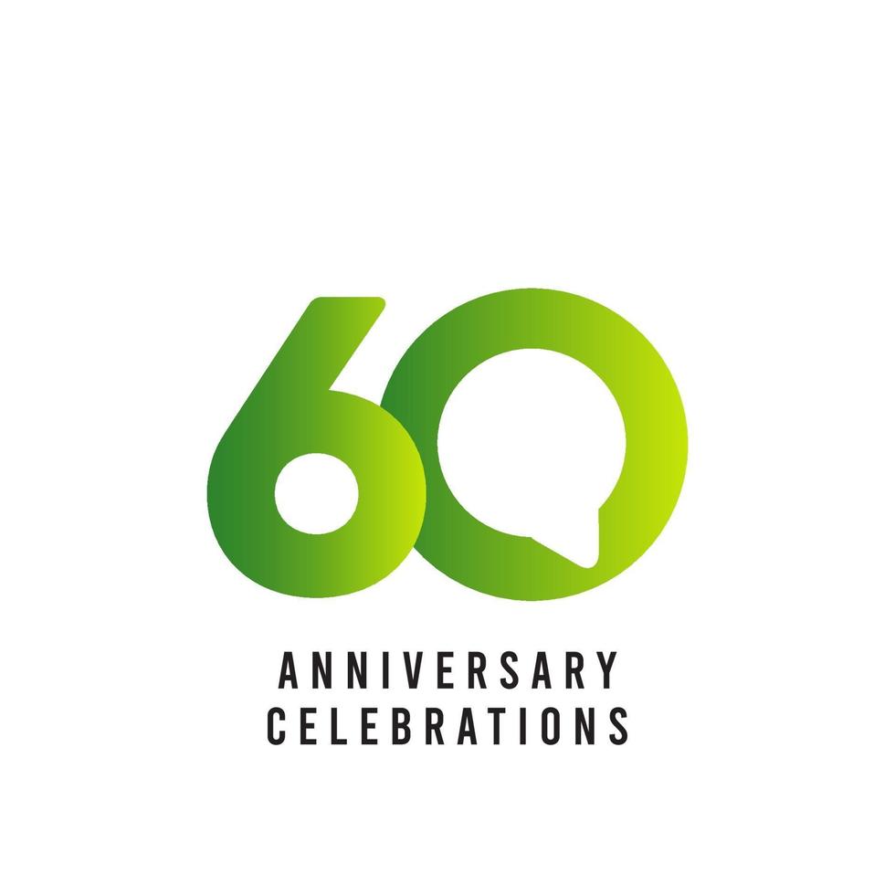 60 Years Anniversary Celebrations Vector Template Design Illustration