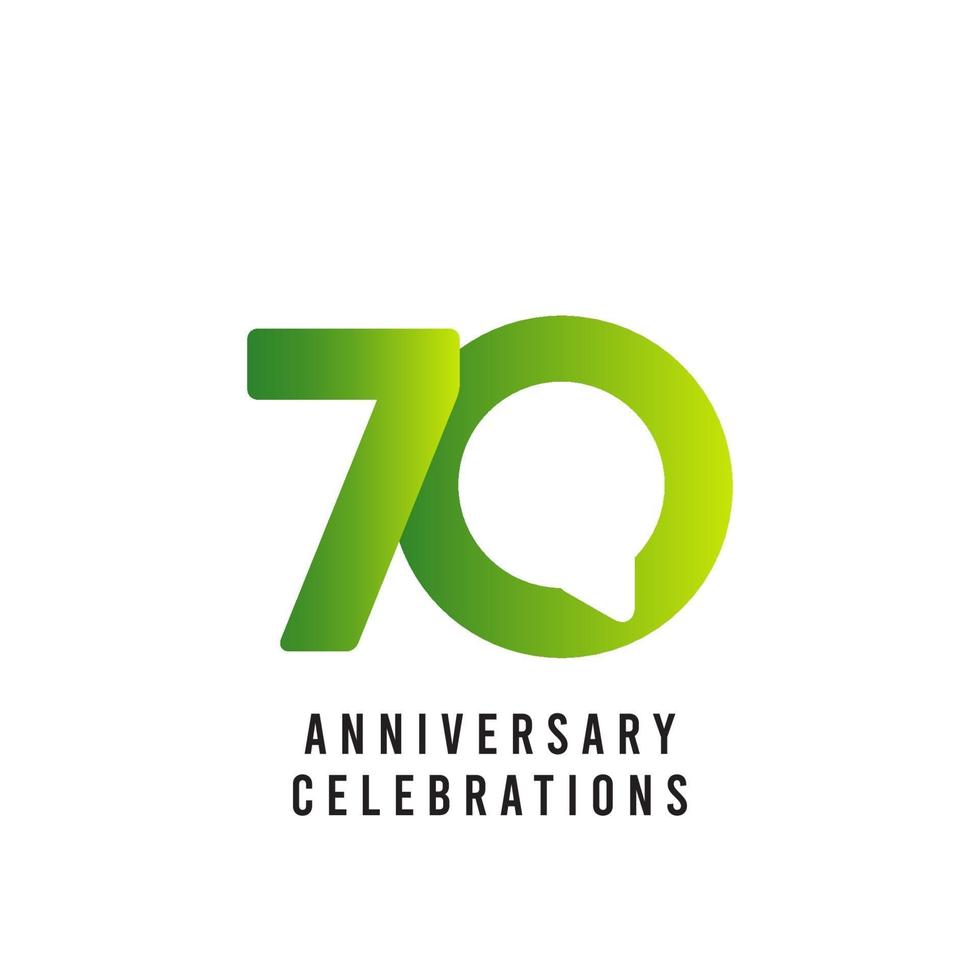 70 Years Anniversary Celebrations Vector Template Design Illustration