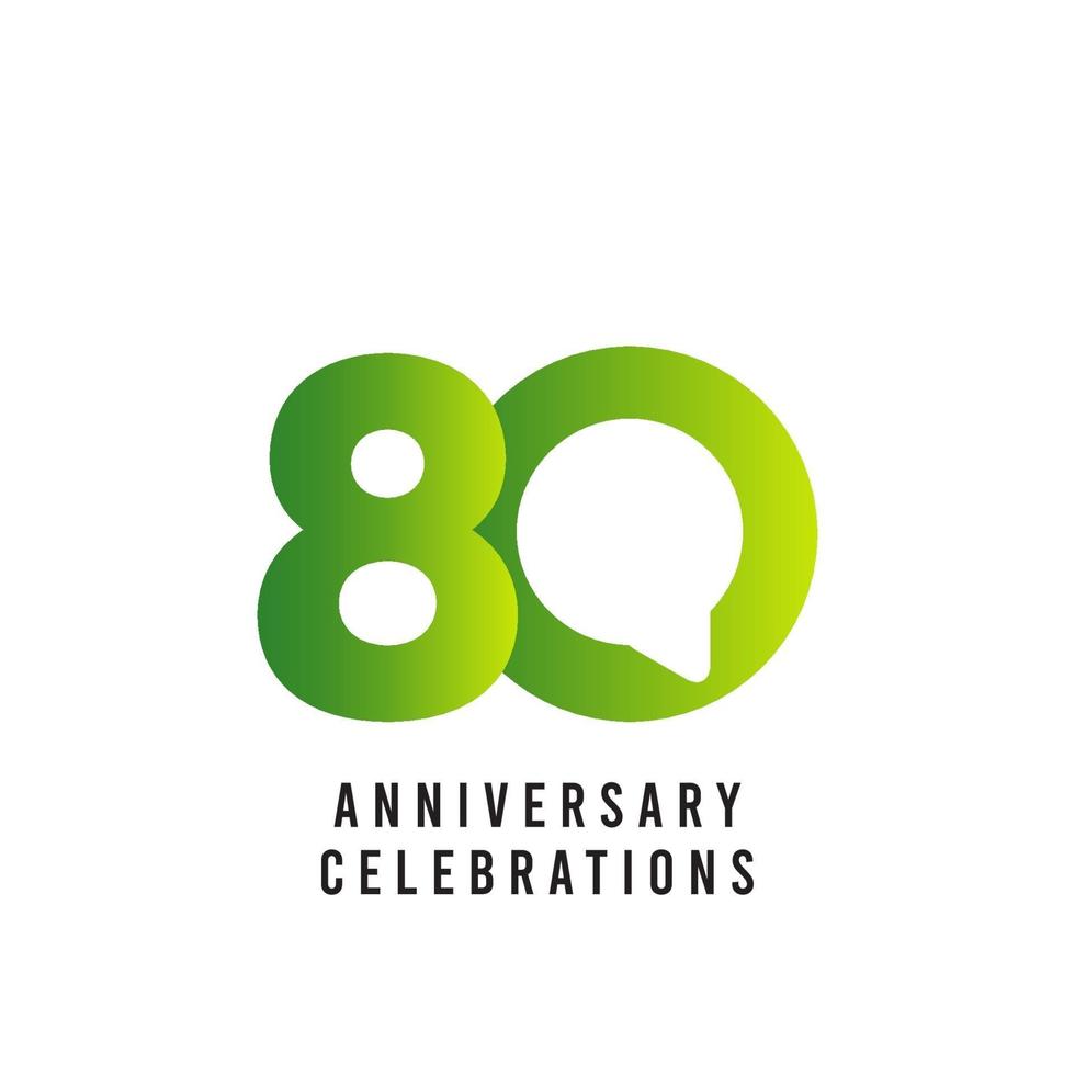Ilustración de diseño de plantilla de vector de celebraciones de aniversario de 80 años