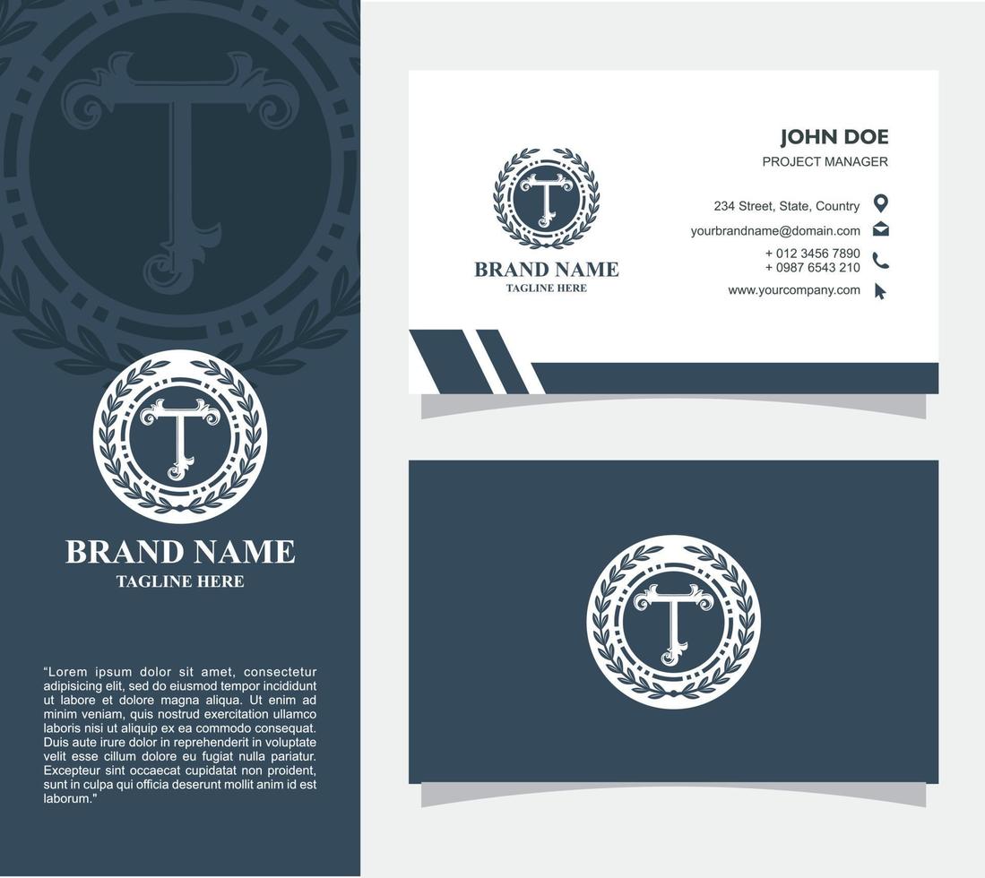 Business Card with Logo T Vector, Eps 10 vector