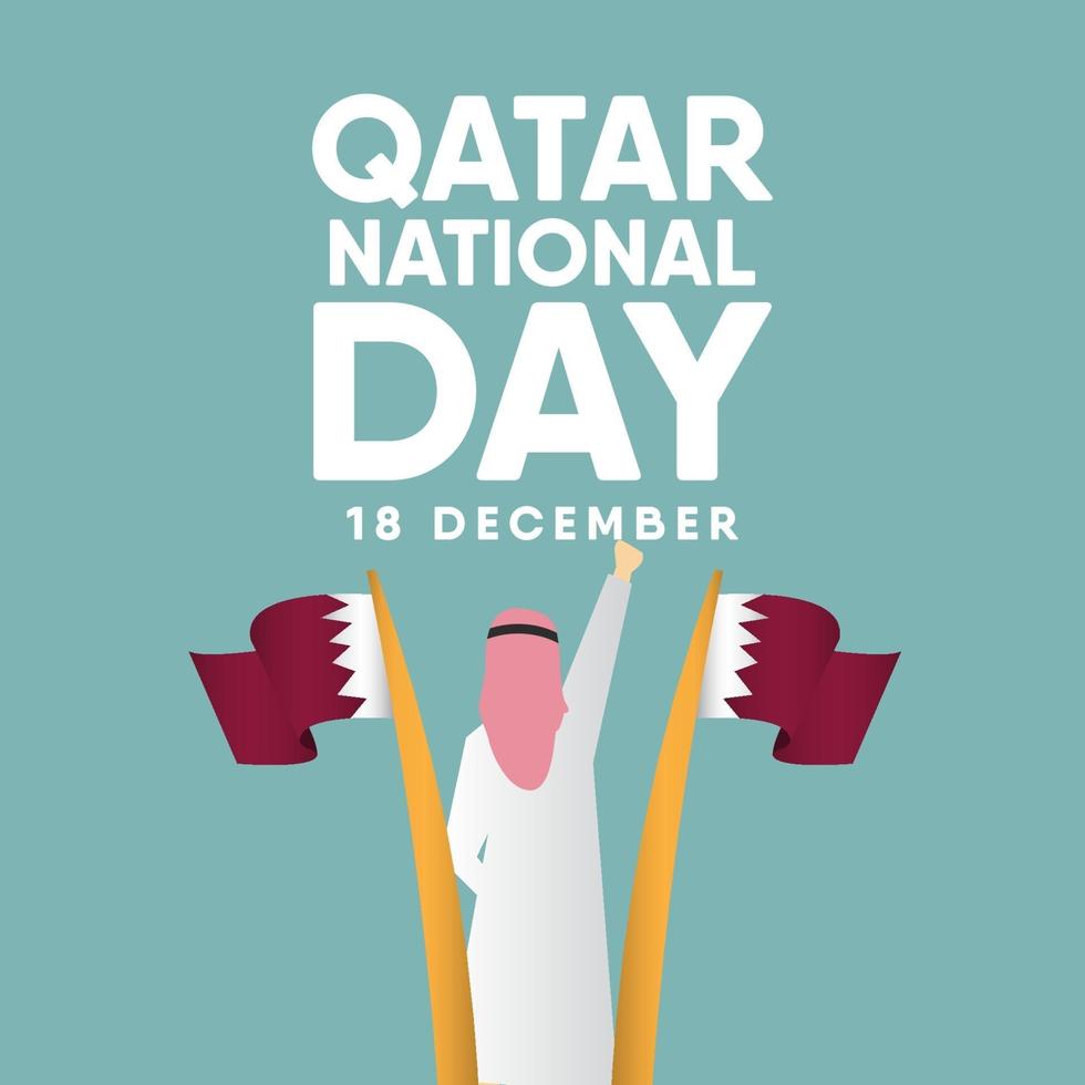 ilustración de diseño de plantilla de vector de día nacional de qatar