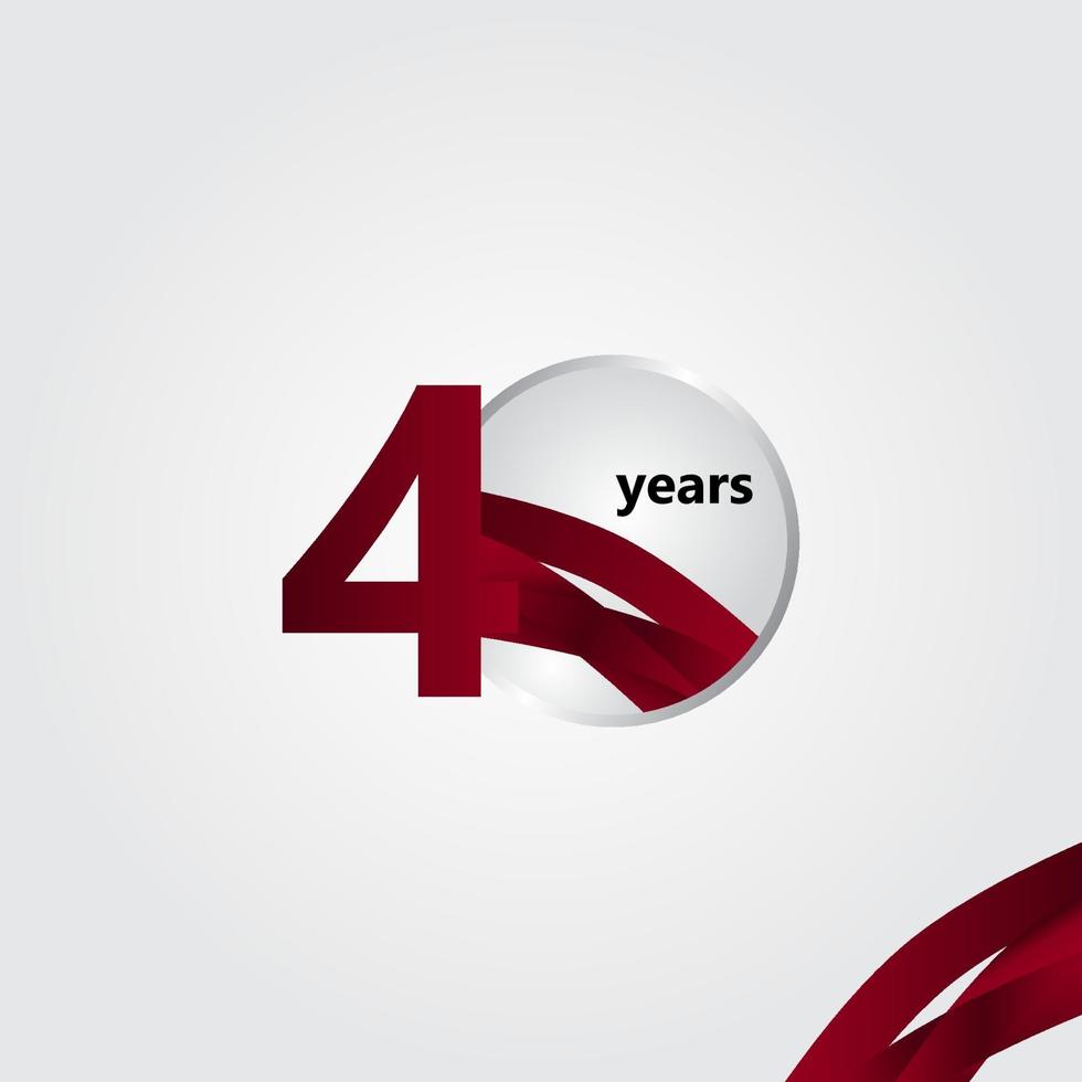 40 Years Anniversary Vector Template Design Illustration