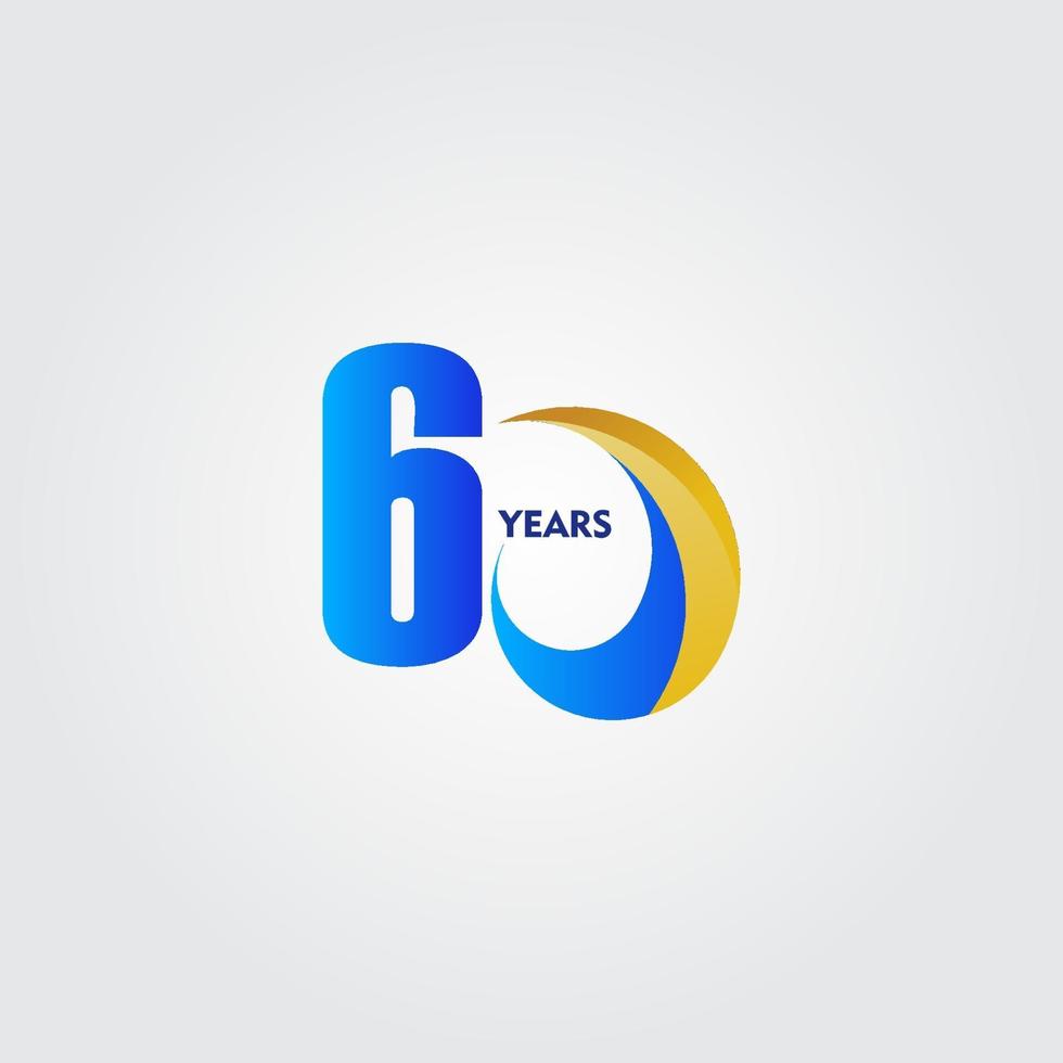 60 Years Anniversary Celebration Vector Template Design Illustration