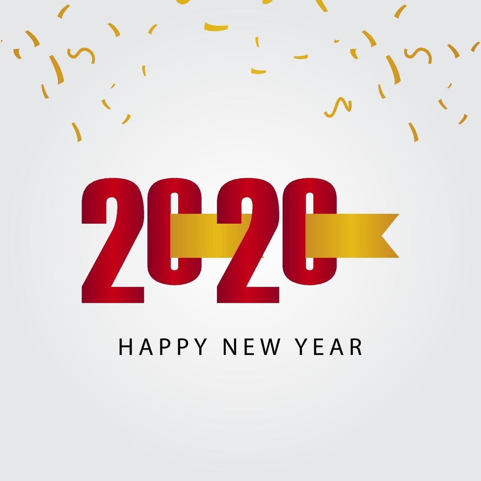 Happy New Year 2020 Celebration Vector Template Design Illustration