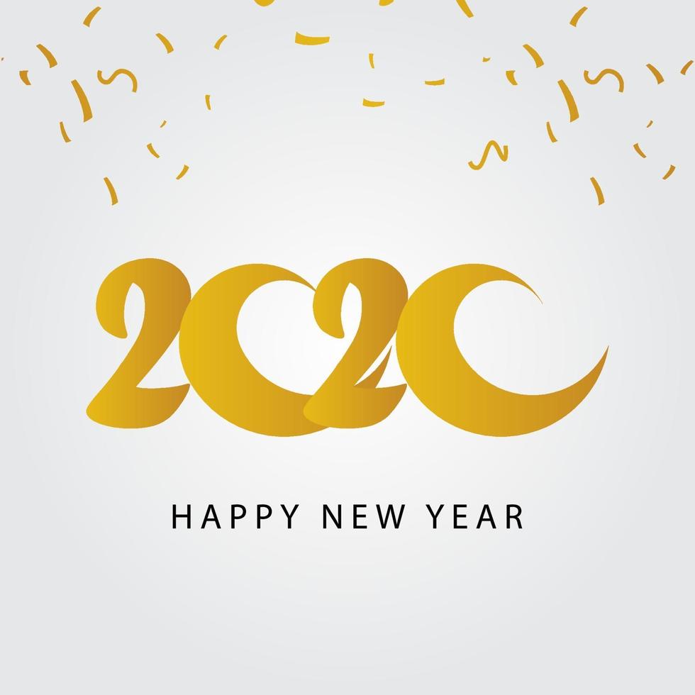 Happy New Year 2020 Celebration Vector Template Design Illustration