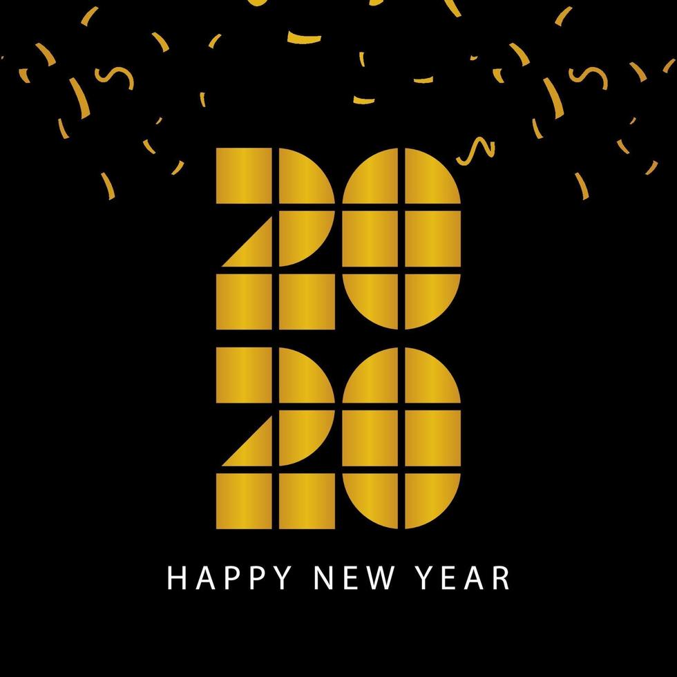 Happy New Year 2020 Celebration Vector Template Design Illustration