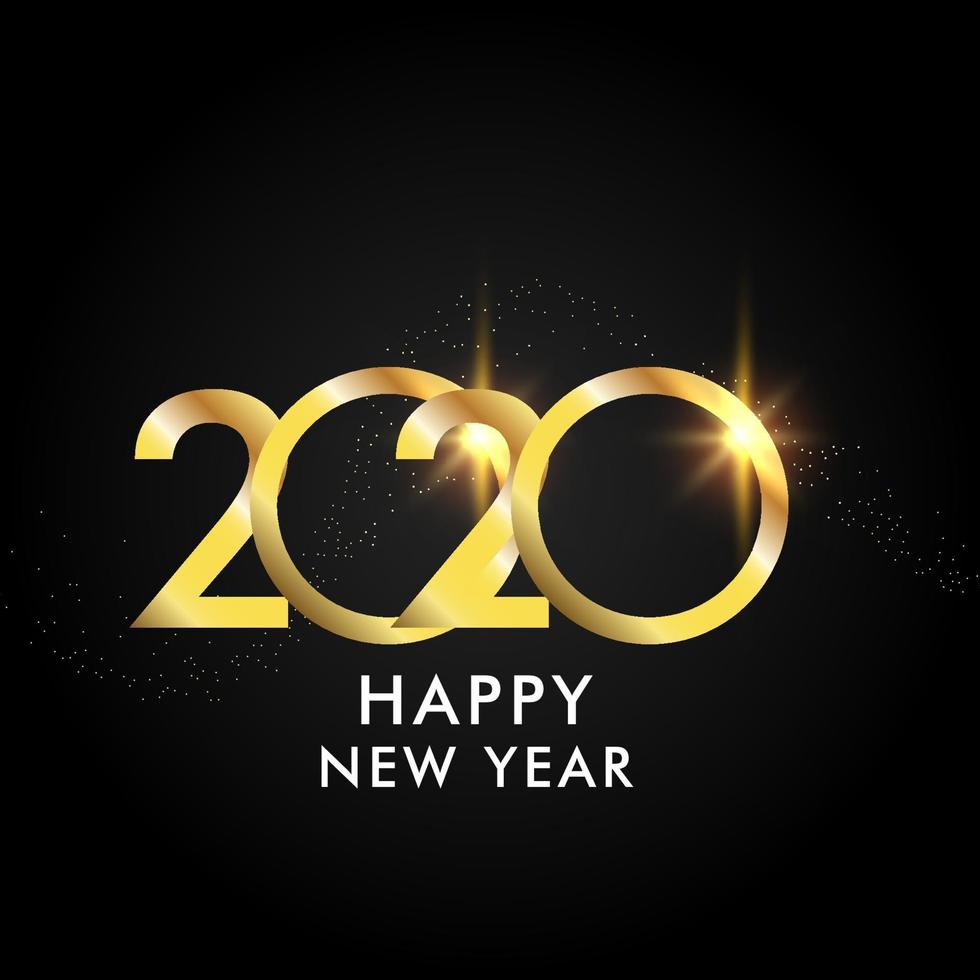 feliz año nuevo 2020 celebración vector plantilla diseño ilustración