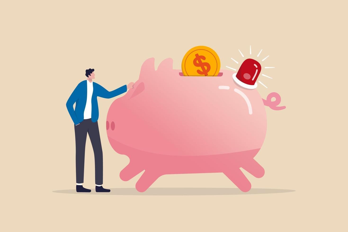 Emergency funds prepared to pay for unexpected situation in life concept, vector