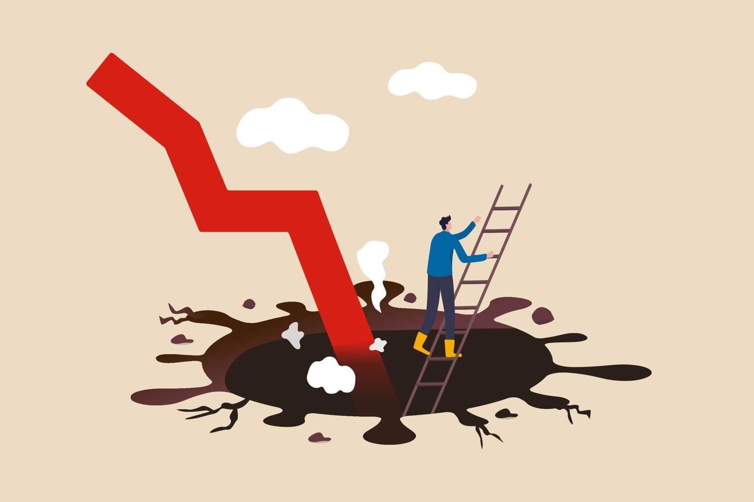 Business to survive in COVID-19 pandemic causing economic recession, survival from Coronavirus crash concept vector