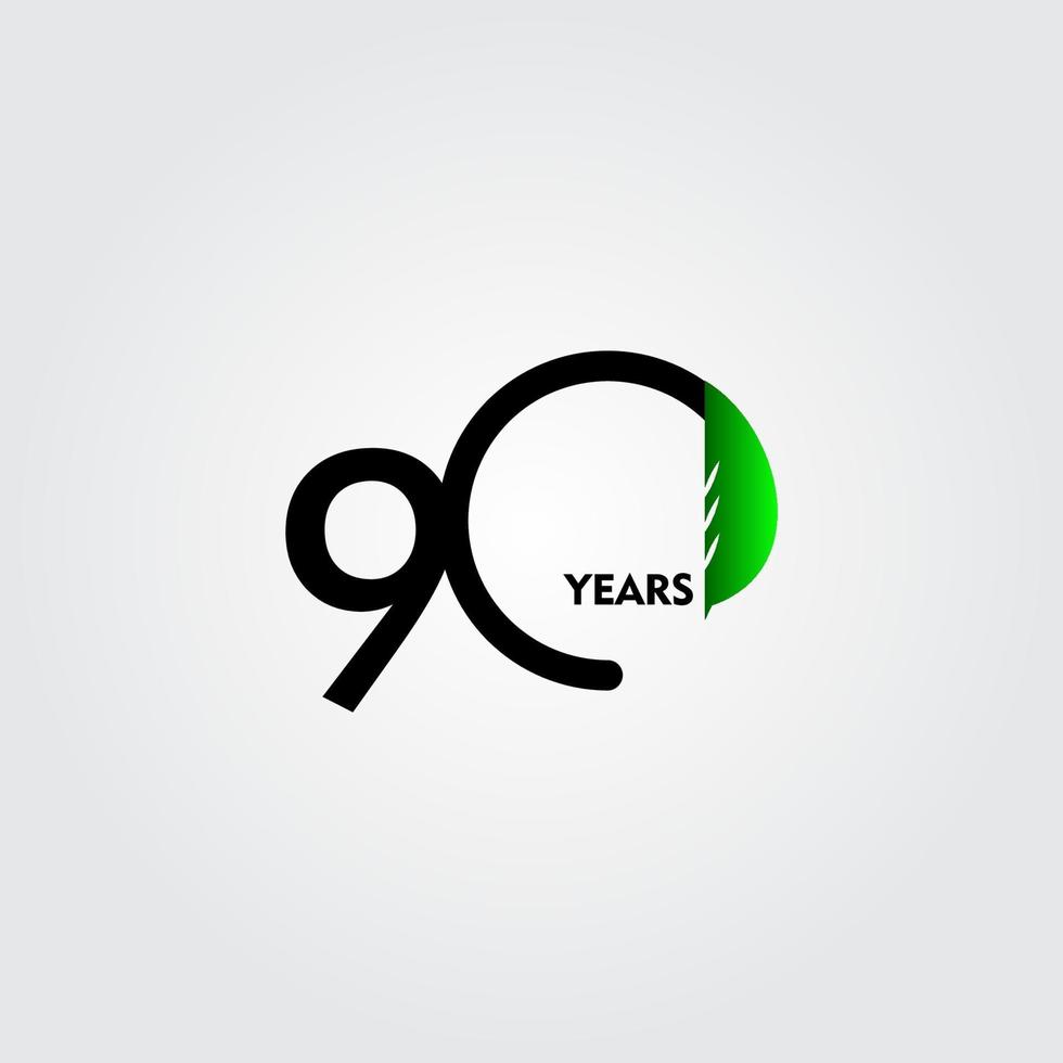 90 Years Anniversary Celebration Vector Template Design Illustration