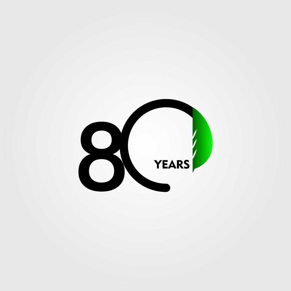 80 Years Anniversary Celebration Vector Template Design Illustration