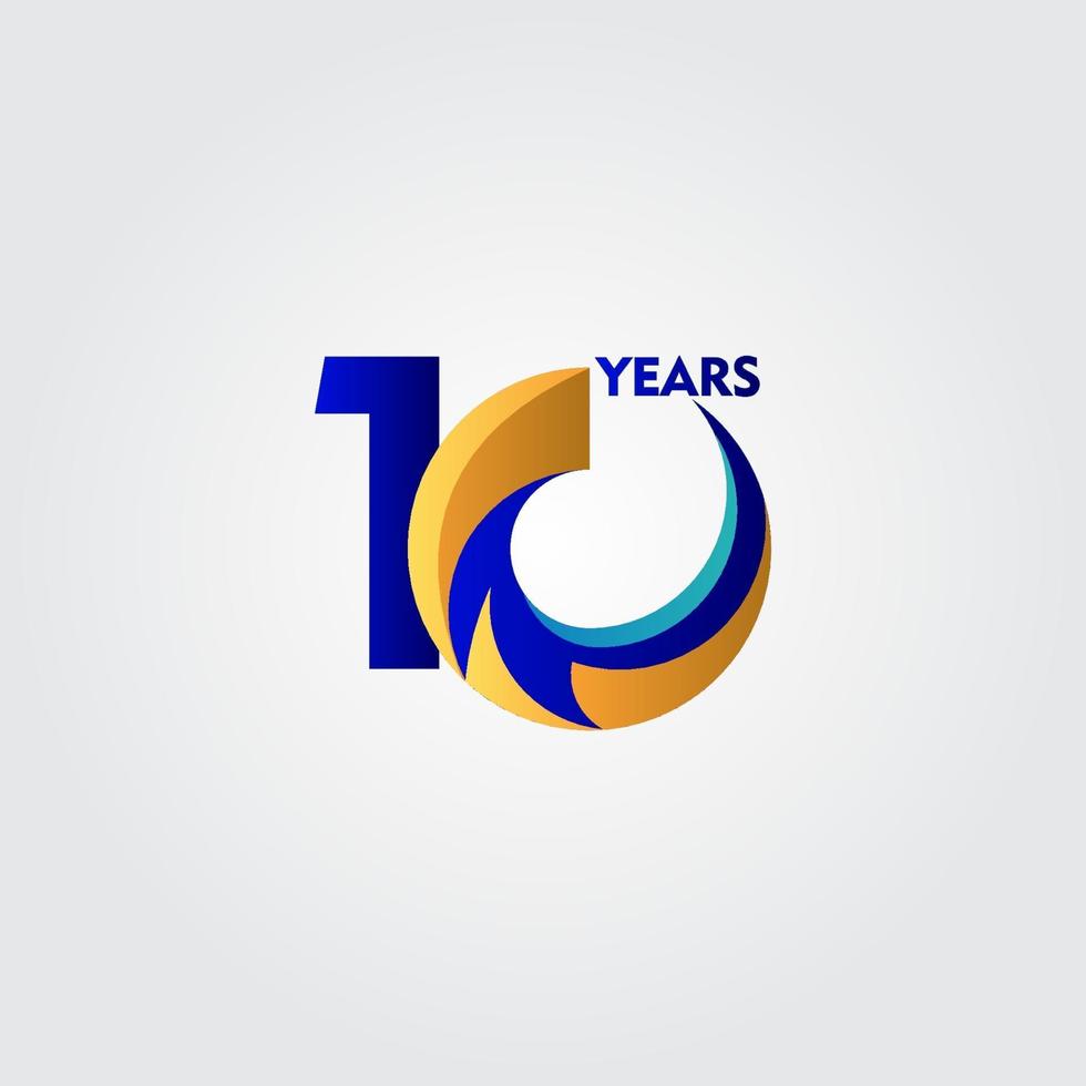 10 Years Anniversary Celebration Vector Template Design Illustration