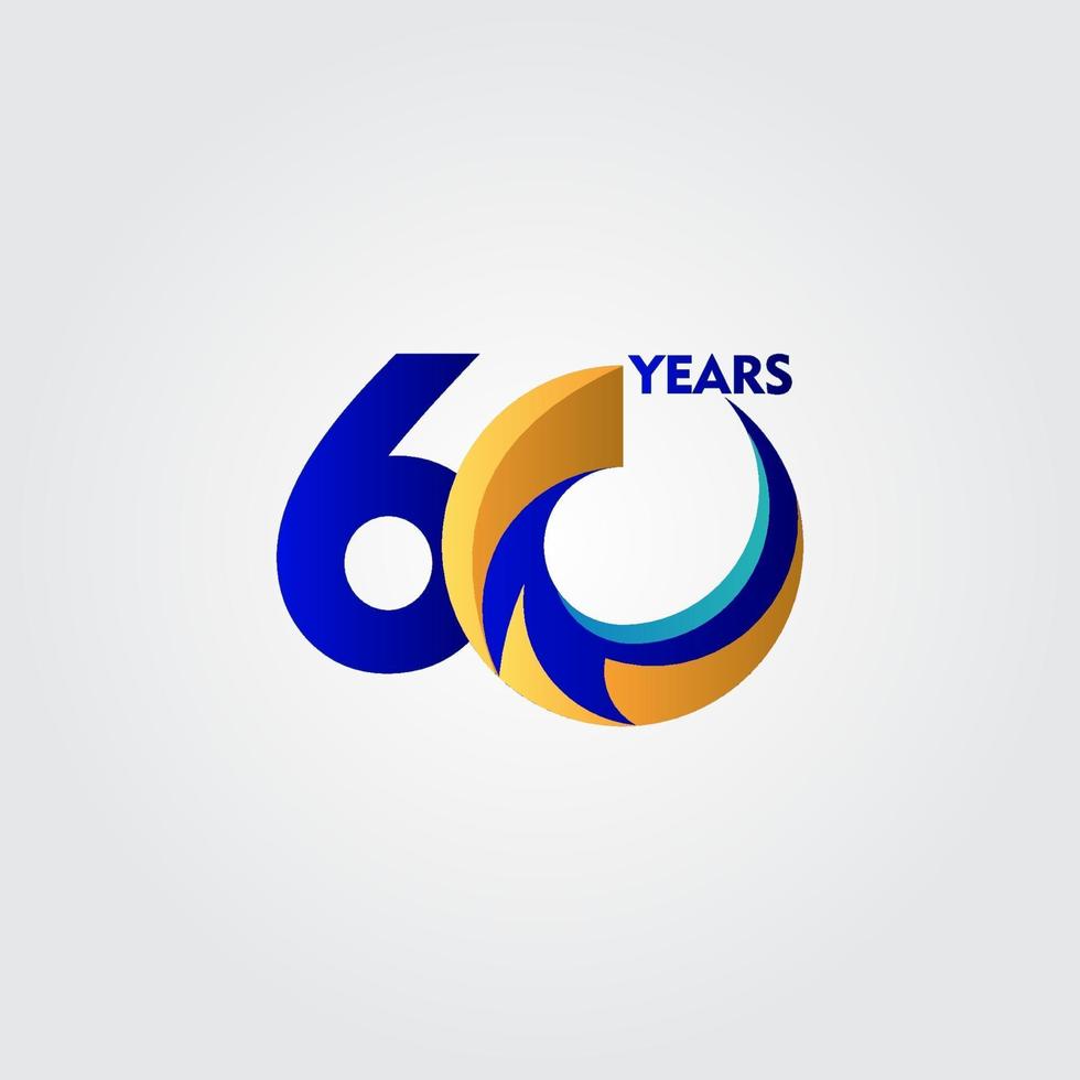 60 Years Anniversary Celebration Vector Template Design Illustration