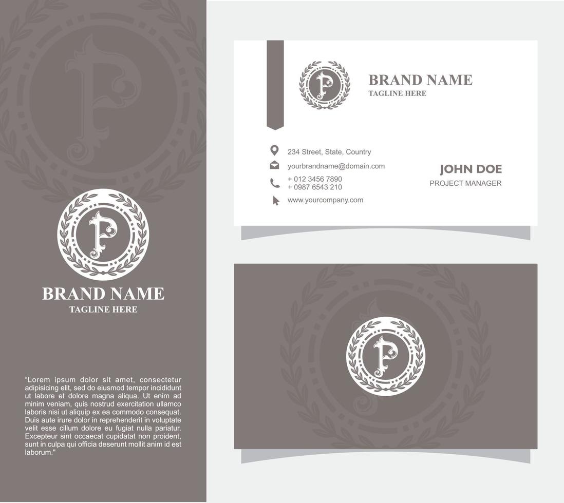 Bussiness Card with Logo P Vector, Eps 10 vector