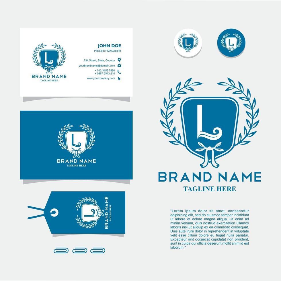 Bussiness Card with Logo L Vector, Eps 10 vector