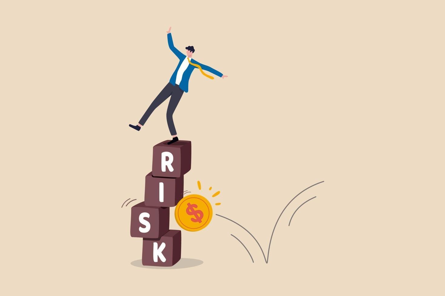Investment risk, volatility and fluctuation in stock market that price will drop, stability and uncertainty concept vector