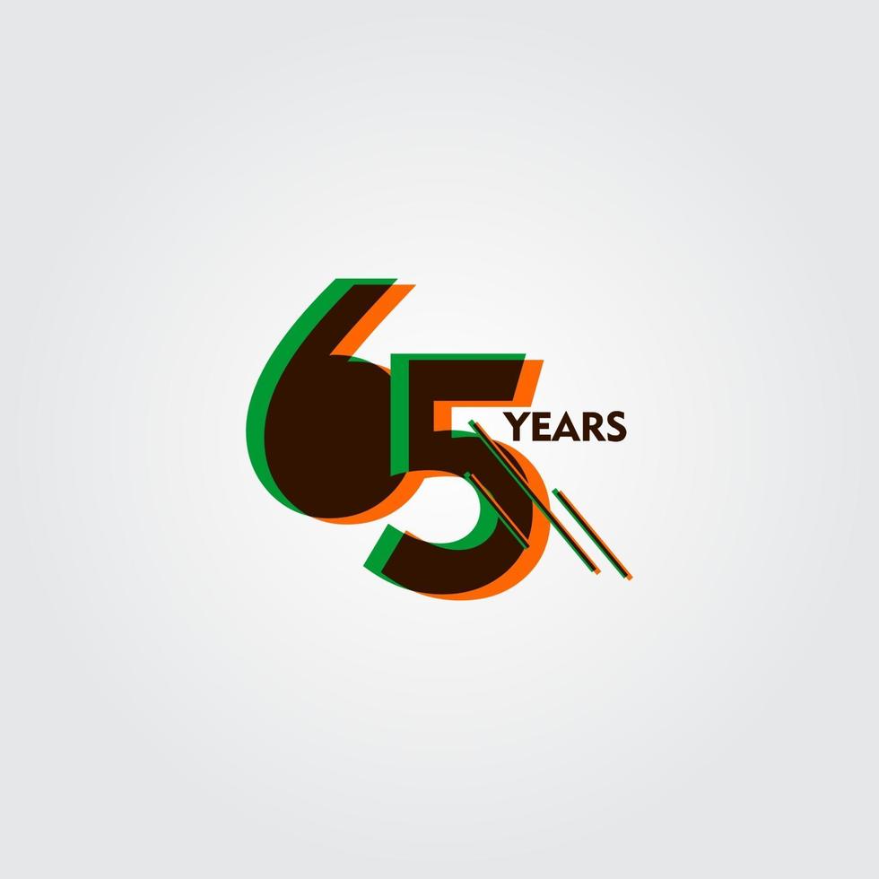 65 Years Anniversary Celebration Vector Template Design Illustration