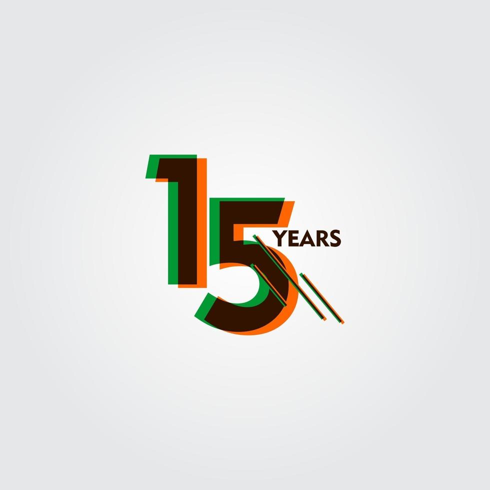 15 Years Anniversary Celebration Vector Template Design Illustration