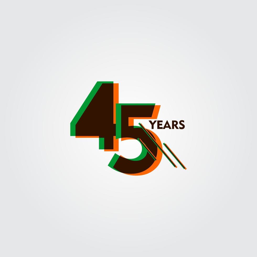 45 Years Anniversary Celebration Vector Template Design Illustration