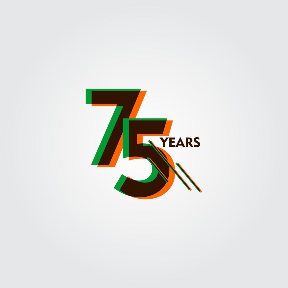 75 Years Anniversary Celebration Vector Template Design Illustration