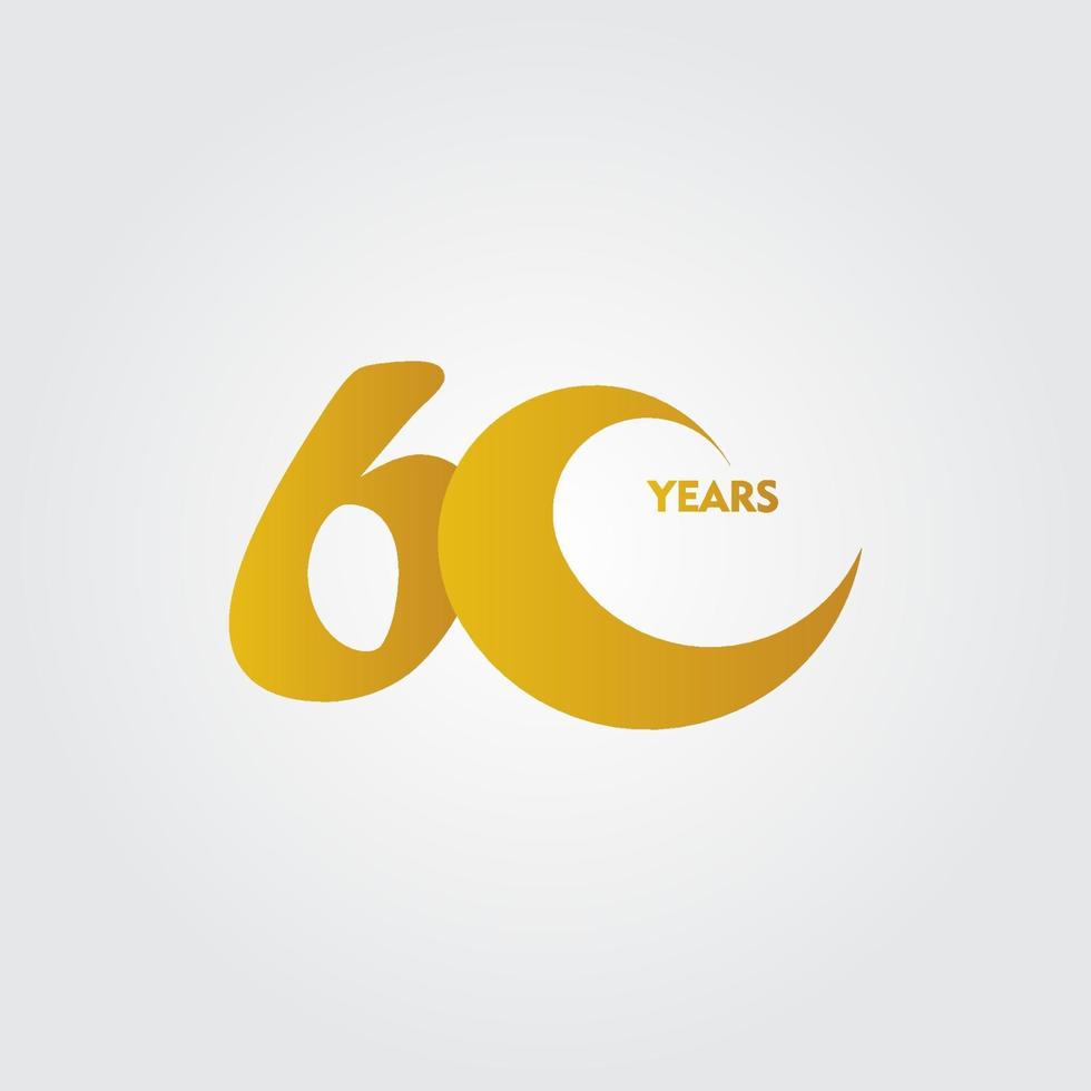 60 Years Anniversary Celebration Vector Template Design Illustration