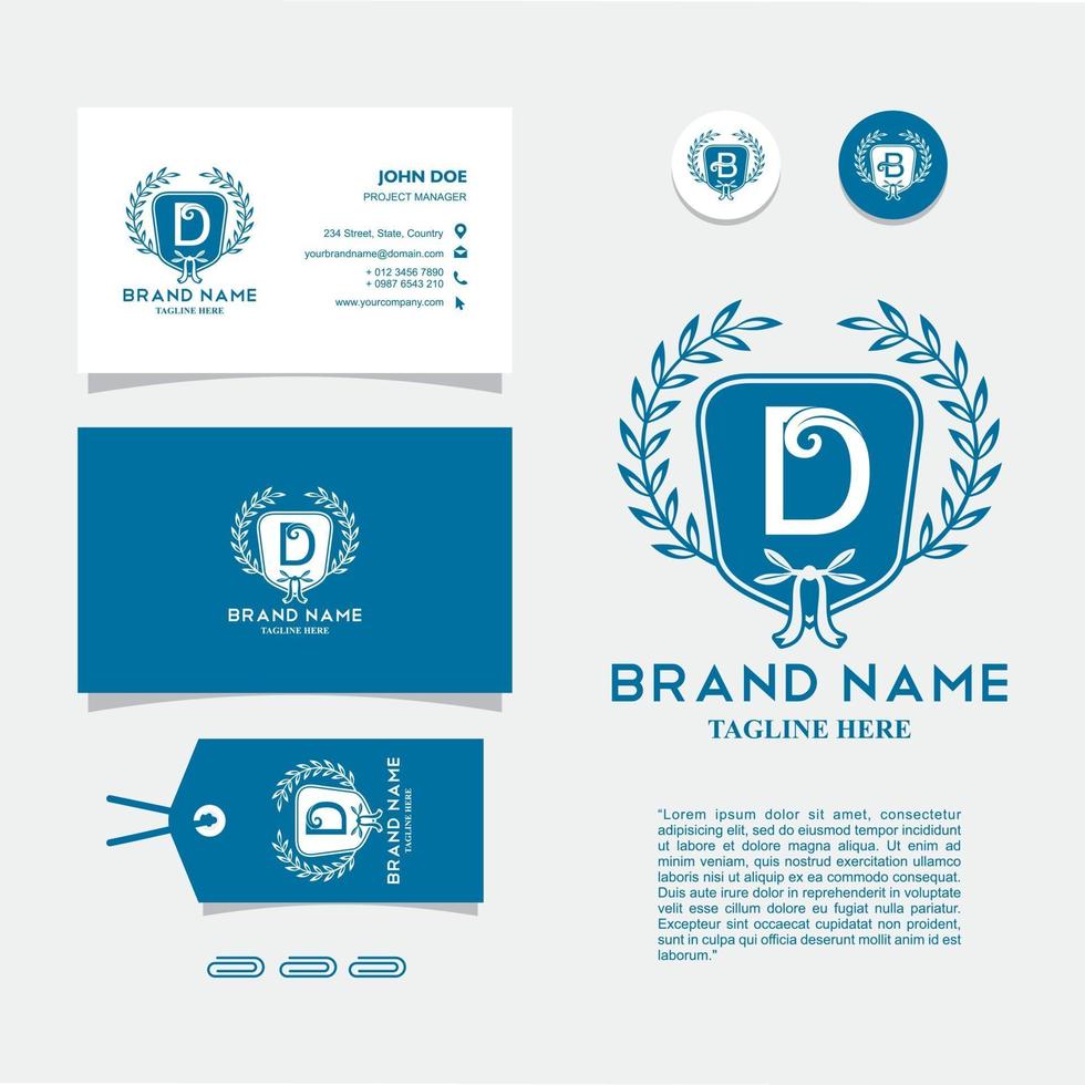 Business Card with Logo D Vector, Eps 10 vector