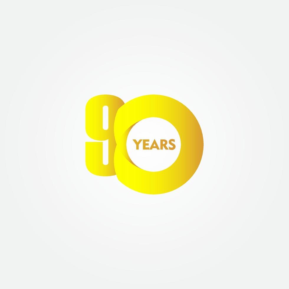 Ilustración de diseño de plantilla de vector de celebración de aniversario de 90 años