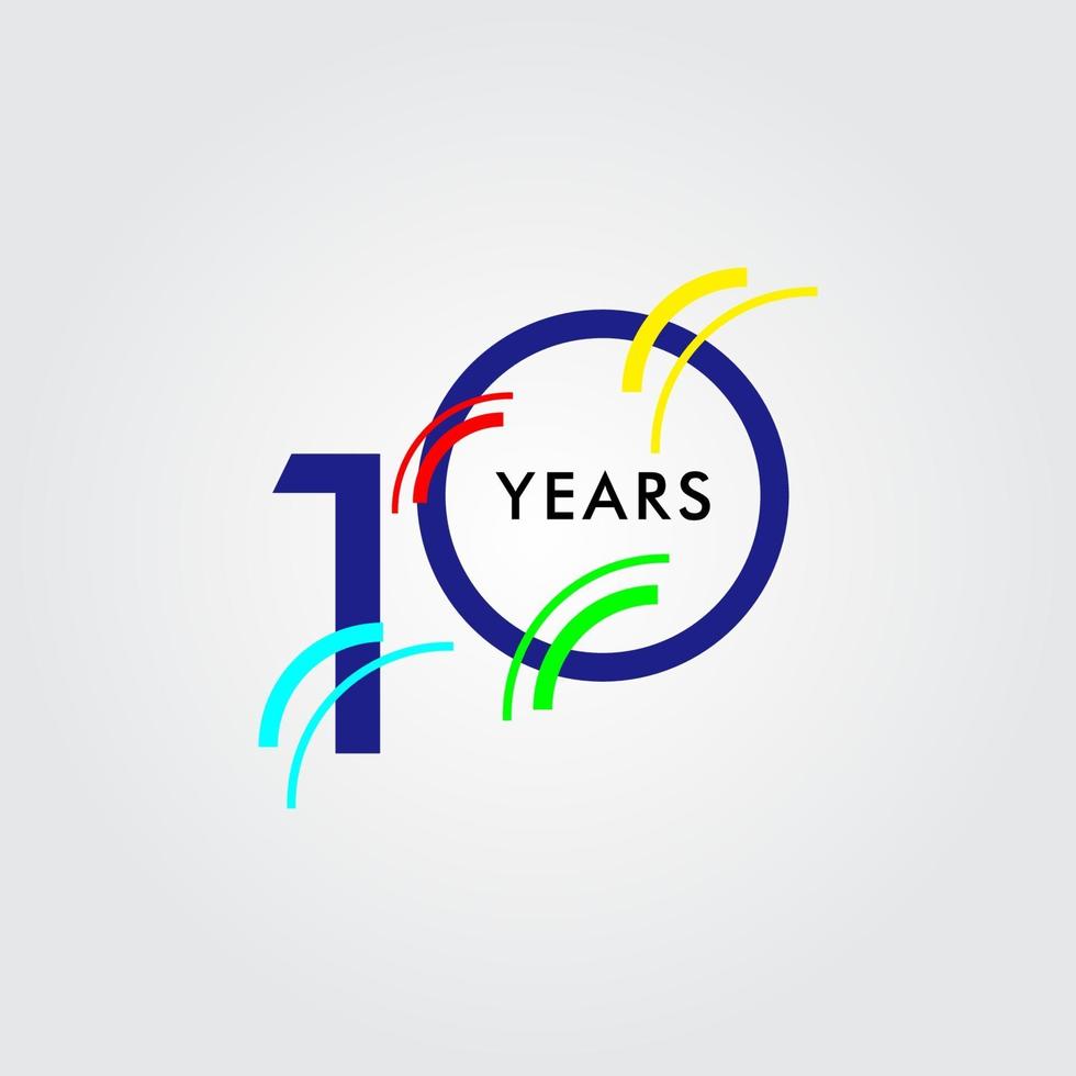 10 Years Anniversary Celebration Vector Template Design Illustration