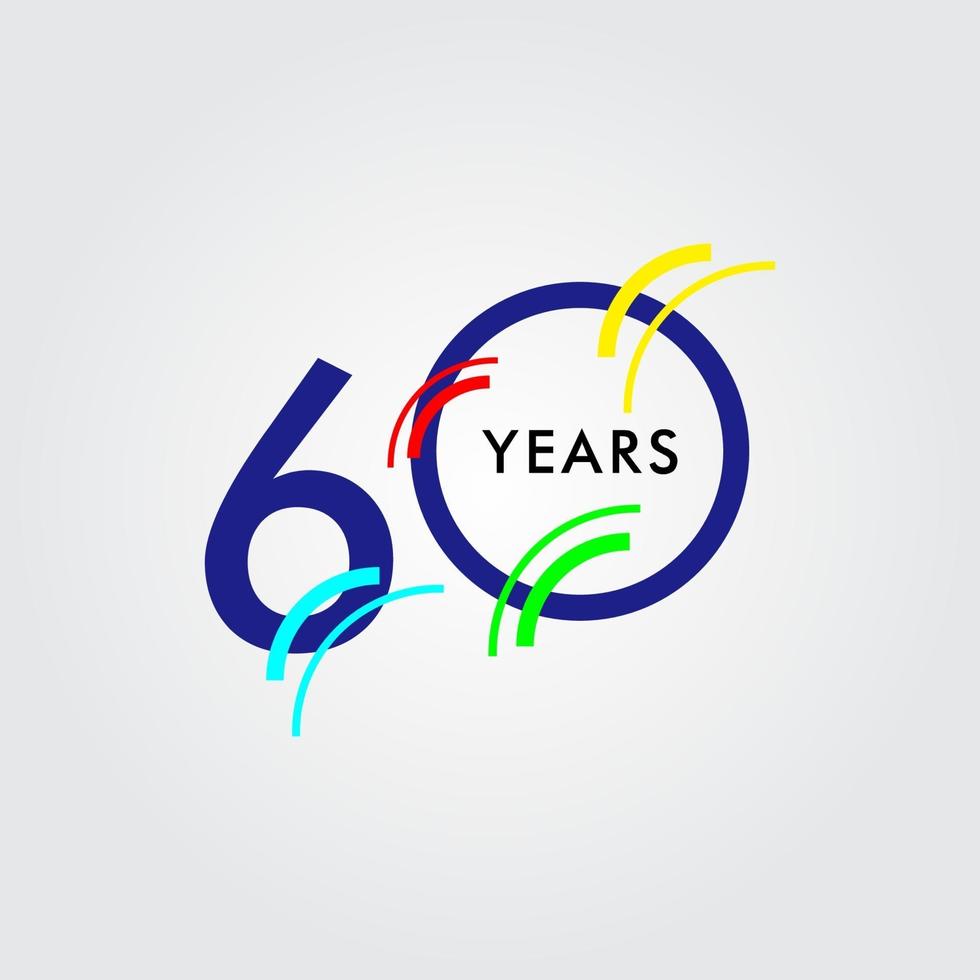 60 Years Anniversary Celebration Vector Template Design Illustration