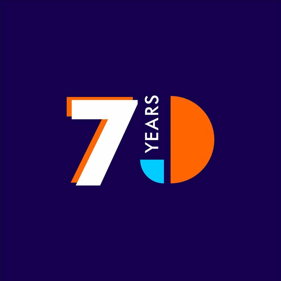 70 Years Anniversary Celebration Vector Template Design Illustration