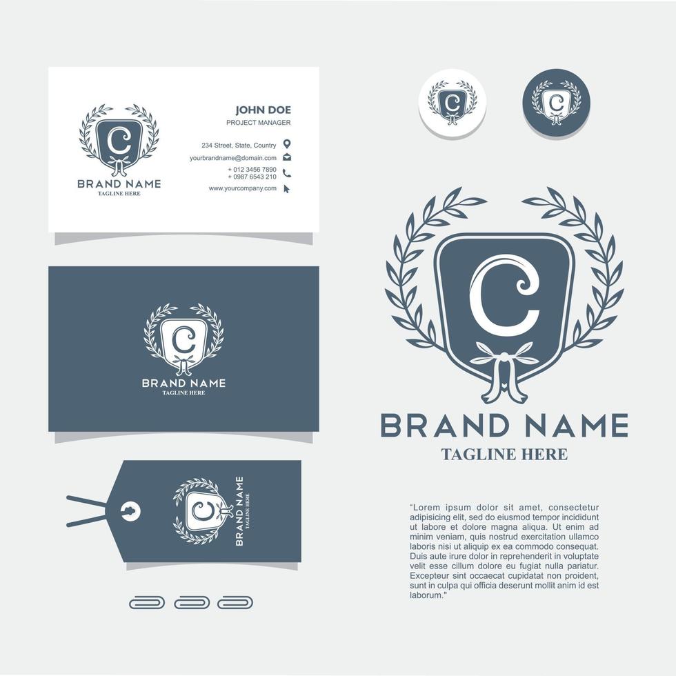 Business Card with Logo C Vector, Eps 10 vector