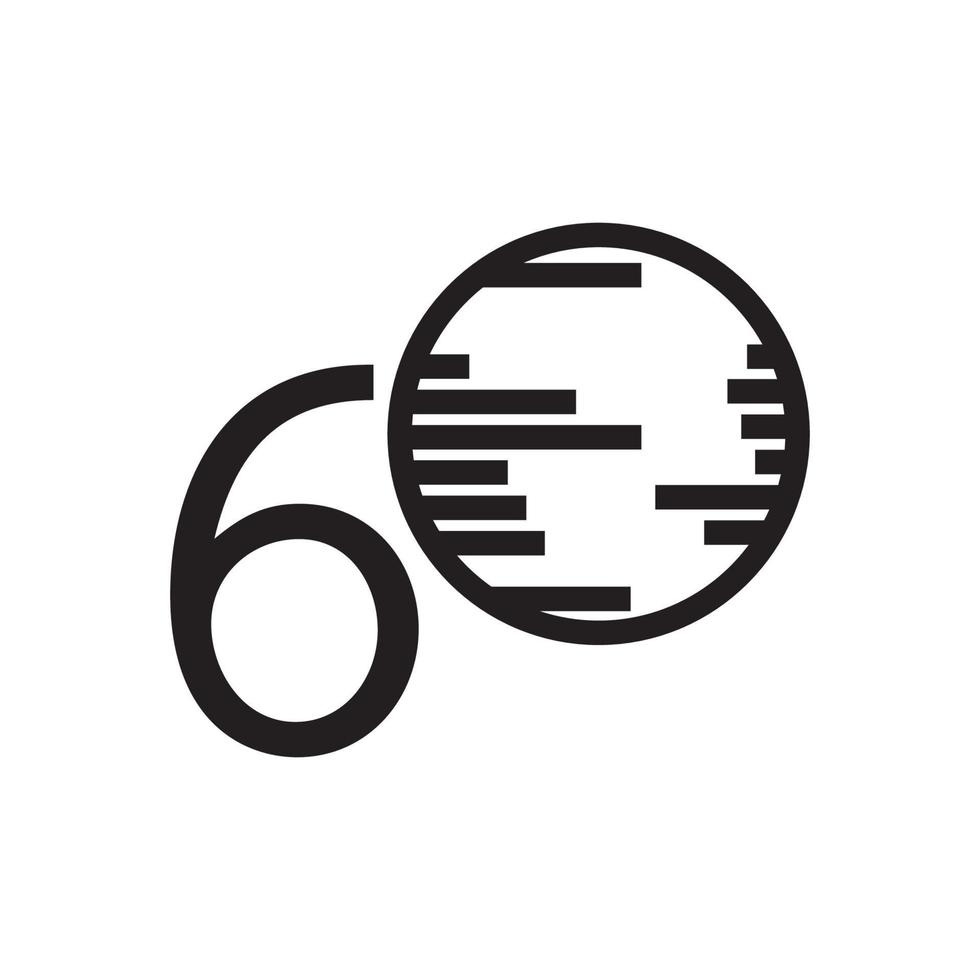 60 Years Anniversary Vector Template Design Illustration