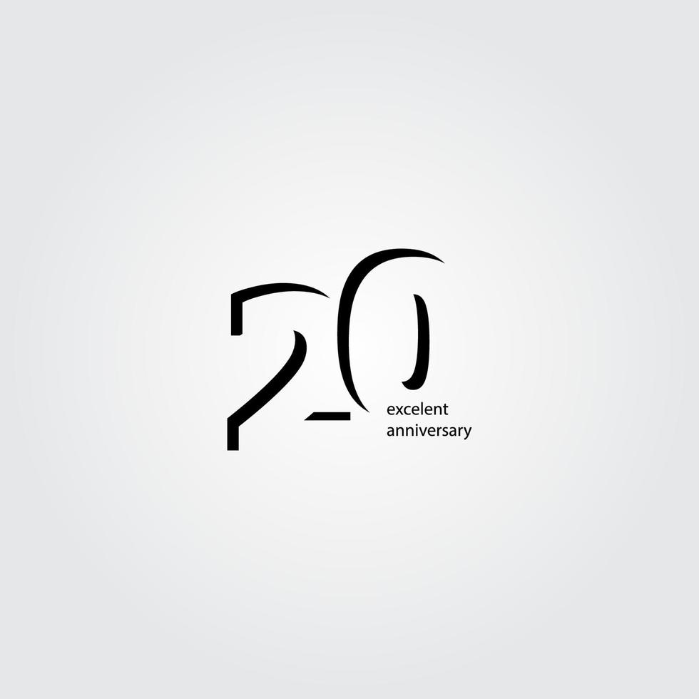 20 Years Anniversary Vector Template Design Illustration