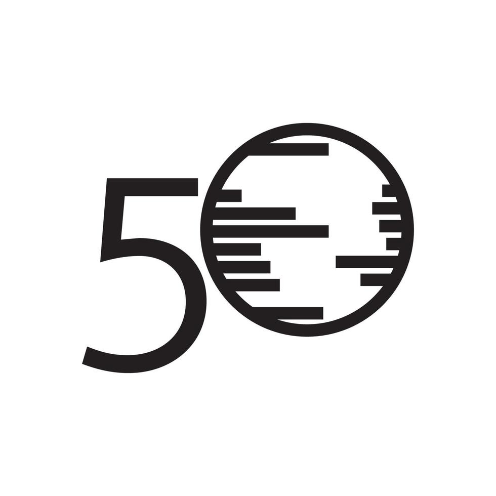 Ilustración de diseño de plantilla de vector de aniversario de 50 años