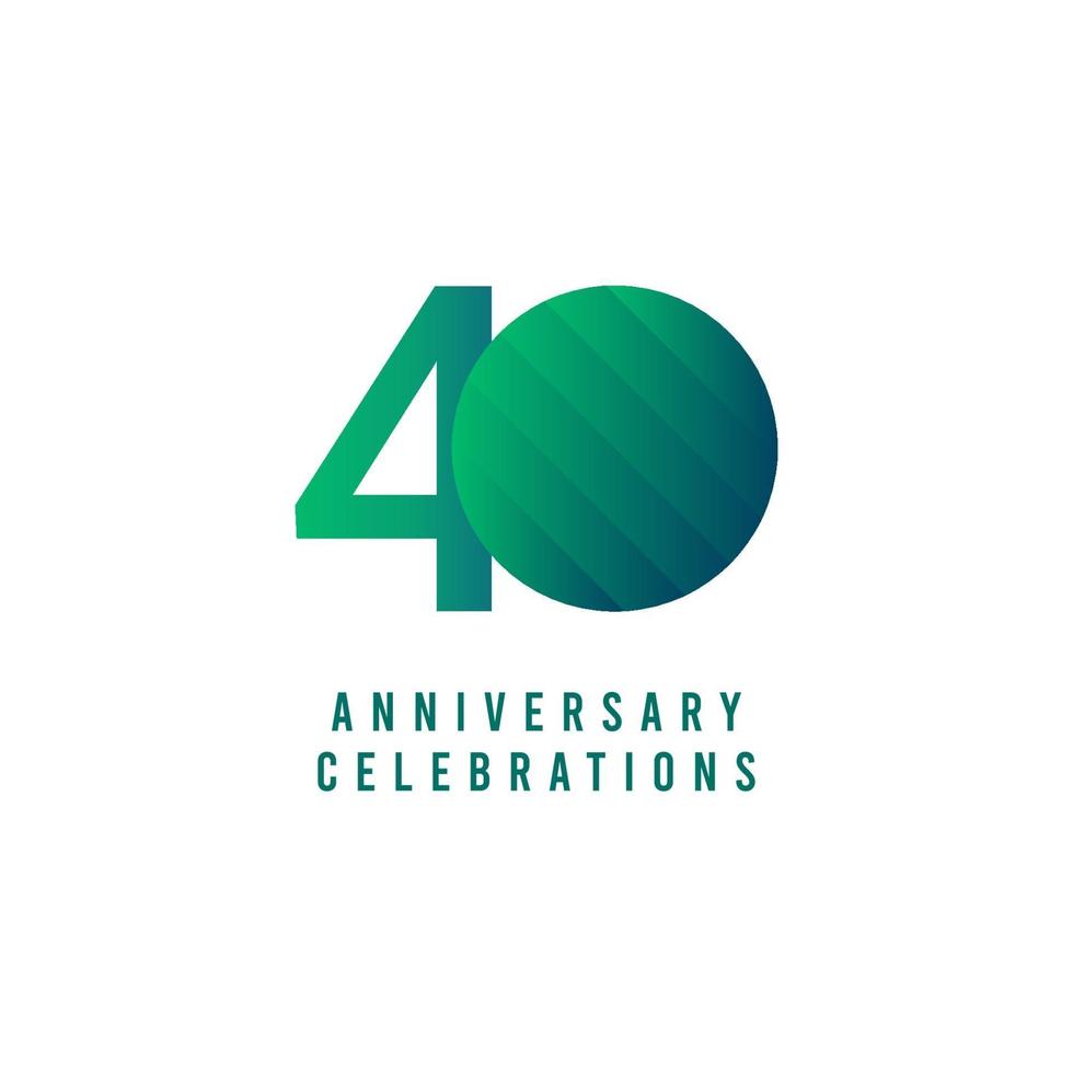 40 Years Anniversary Celebrations Vector Template Design Illustration