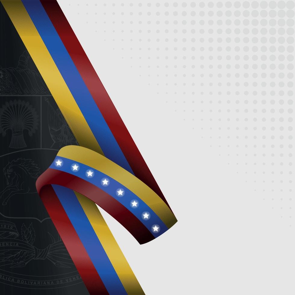 Illustration of the flag of venezuela with coat of arms in the background vector