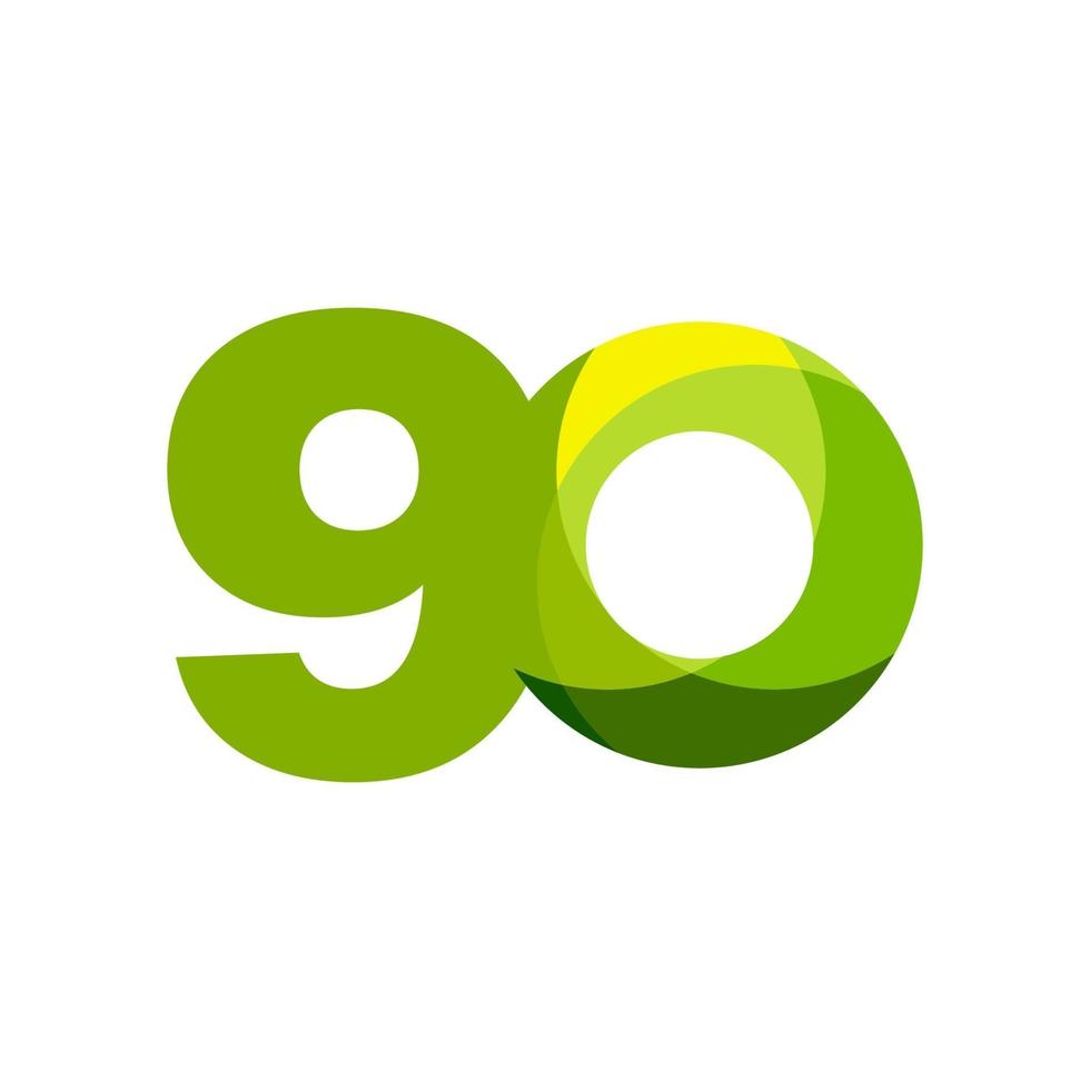 90 Years Anniversary Vector Template Design Illustration