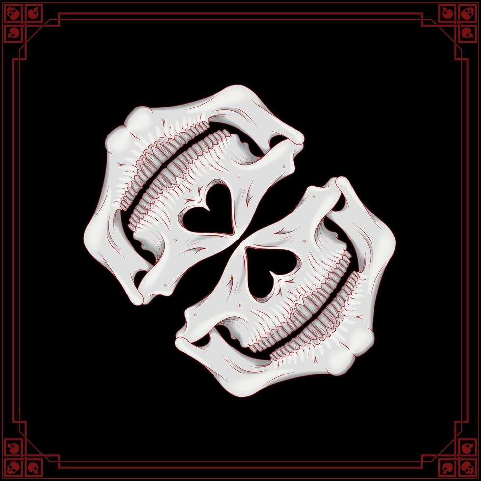 skull bandana design with red color vector