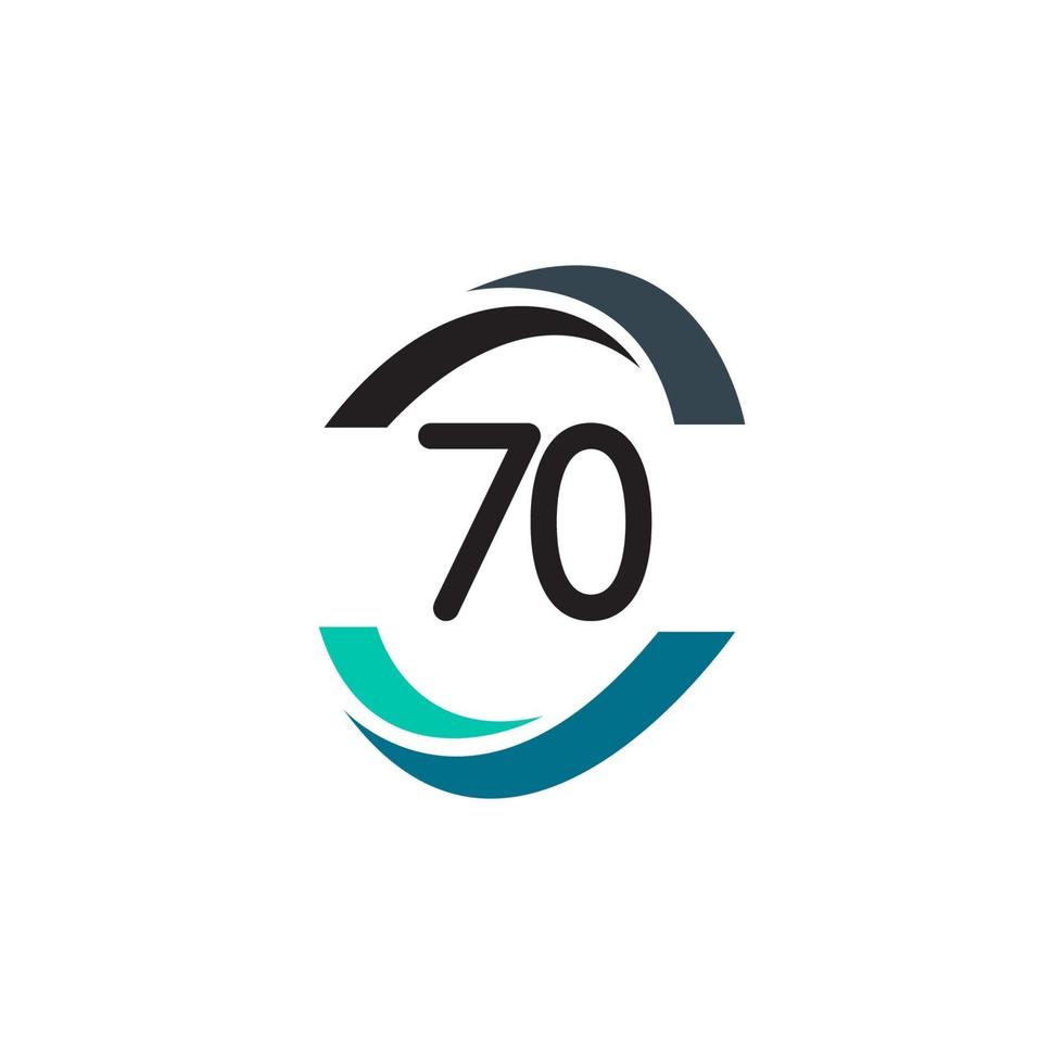70 Years Anniversary Celebrations Vector Template Design Illustration
