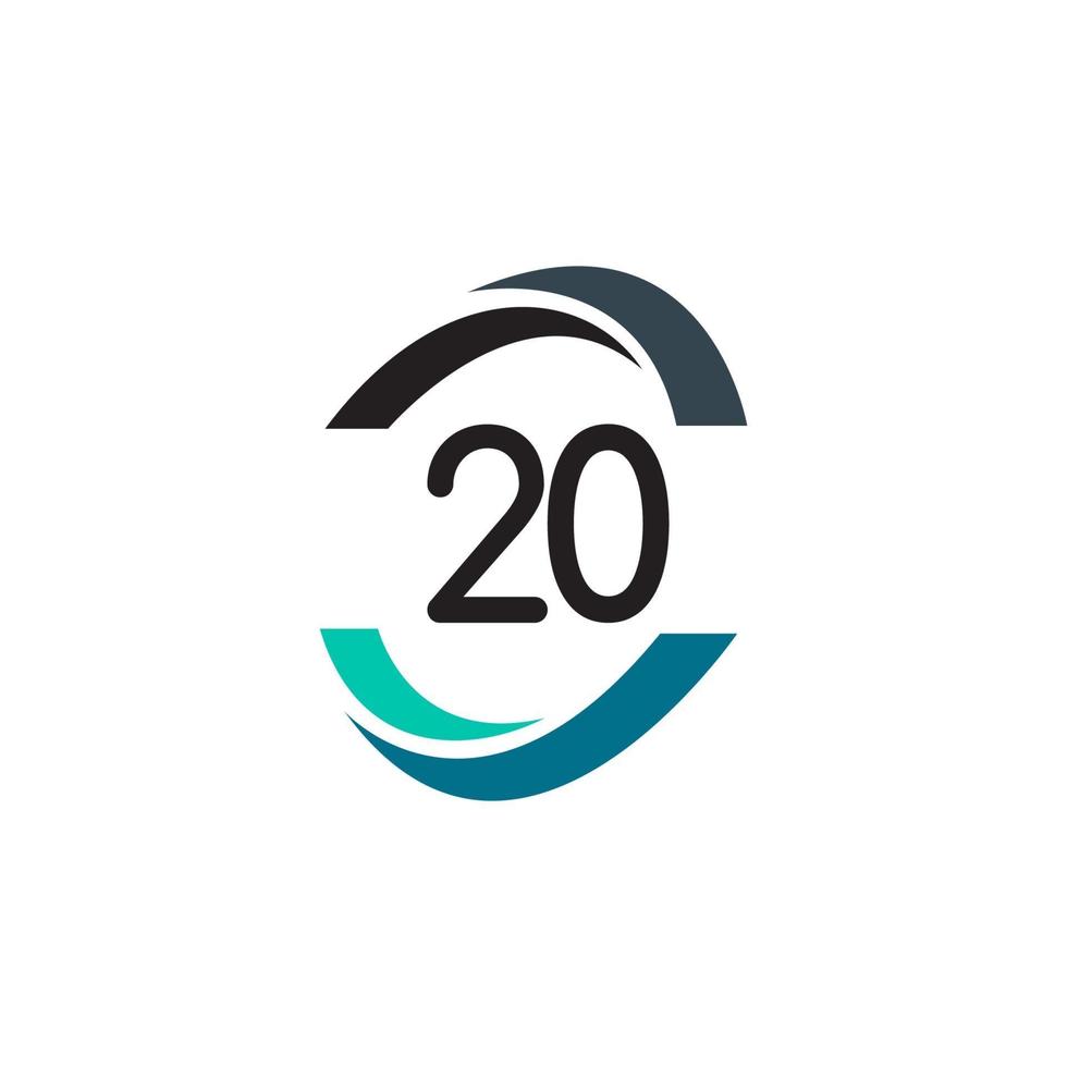 20 Years Anniversary Celebrations Vector Template Design Illustration