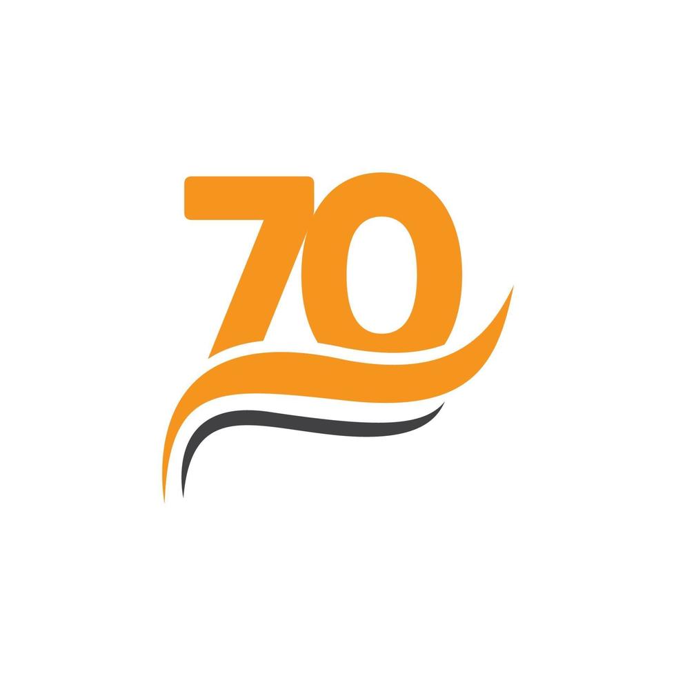 70 Years Anniversary Celebrations Vector Template Design Illustration