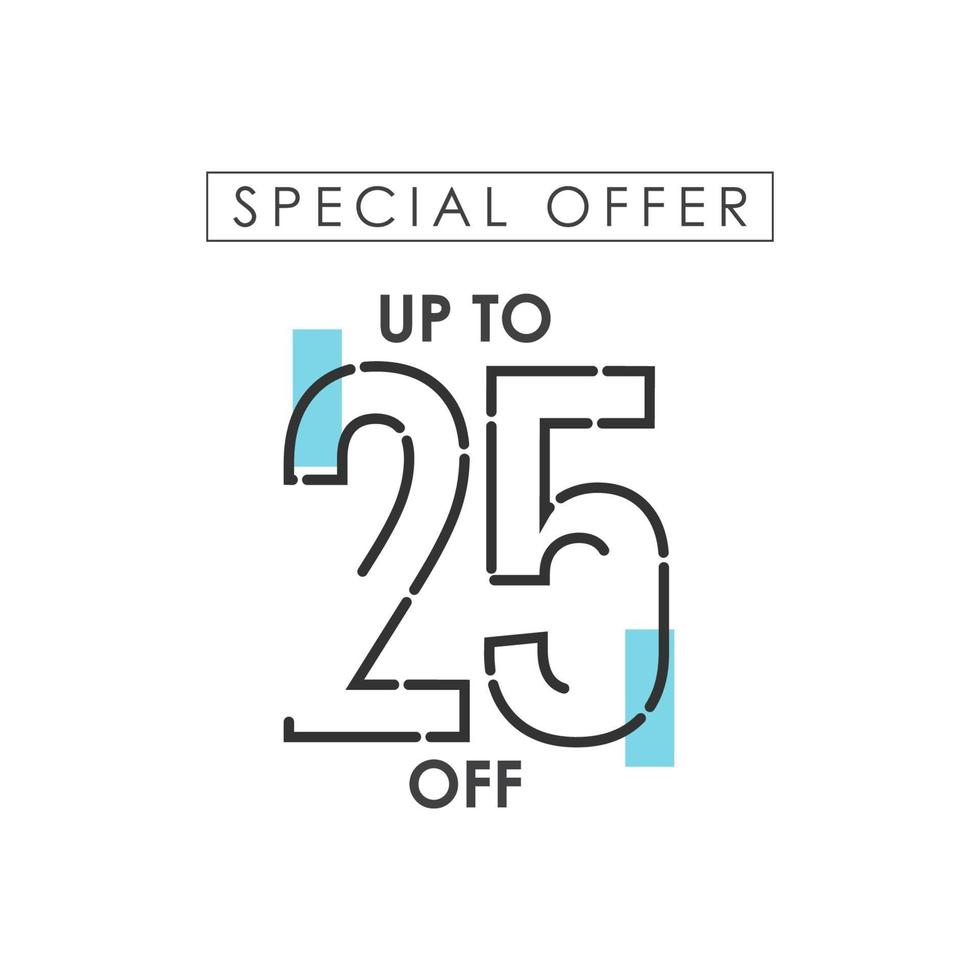 Discount up to 25 off Special Offer Vector Template Design Illustration