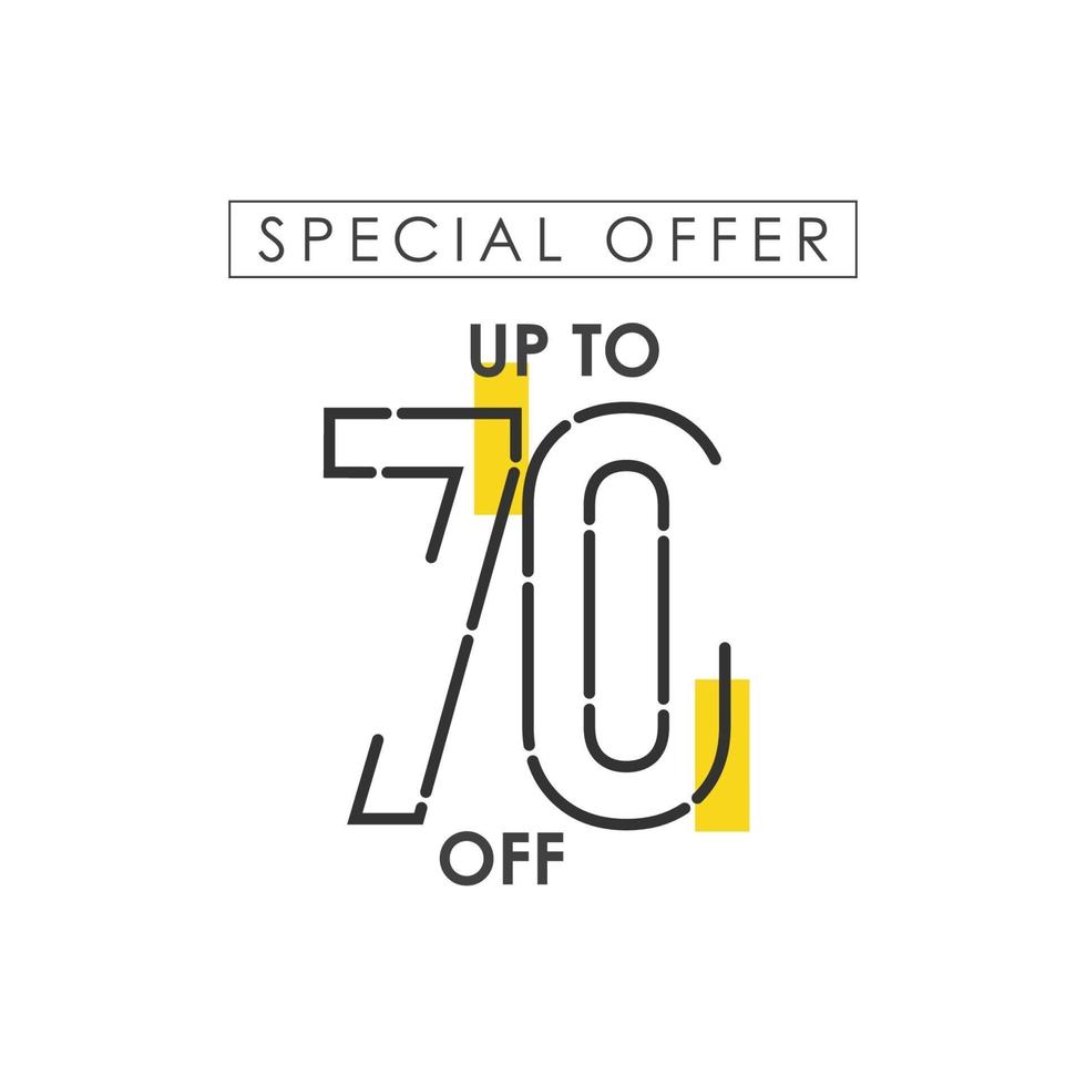 Discount up to 70 off Special Offer Vector Template Design Illustration